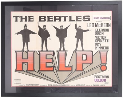 Lot 261 - THE BEATLES - HELP! ORIGINAL UK QUAD POSTER.