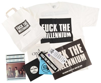 Lot 472 - THE KLF - FUCK THE MILLENIUM BARBICAN KIT AND MEMORABILIA.