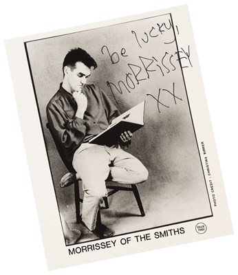 Lot 412 - THE SMITHS - MORRISSEY SIGNED PROMO PHOTO.