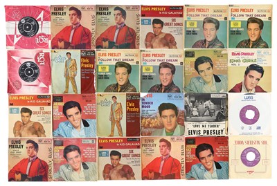 Lot 1181 - ELVIS 7" UK PRESS COLLECTION INCLUDING ALL SHOOK UP, LOVE ME TENDER