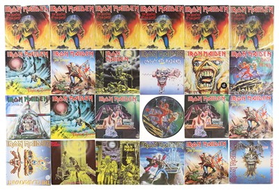 Lot 1182 - IRON MAIDEN 7" COLLECTION INCLUDING MULTIPLE COPIES OF NUMBER OF THE BEST BLOOD RED VINYL