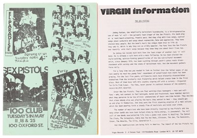 Lot 497 - THE SEX PISTOLS - ORIGINAL 1976 PRESS KIT.