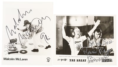 Lot 498 - SEX PISTOLS - MALCOLM MCLAREN AND RONNIE BIGGS SIGNED PHOTOGRAPHS.