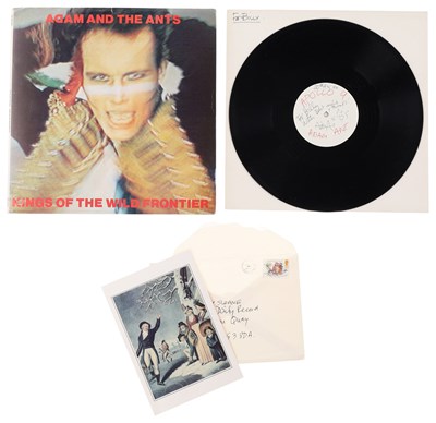Lot 475 - PUNK - ADAM ANT MEMORABILIA COLLECTION INC HANDWRITTEN CARD / SIGNED LP.