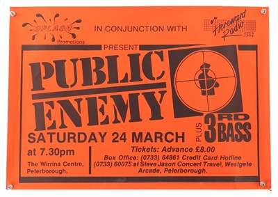 Lot 180 - PUBLIC ENEMY - ORIGINAL 1988 CONCERT POSTER.