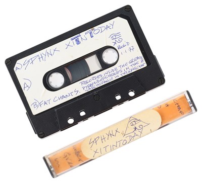 Lot 278 - HAWKWIND/EGYPTOLOGY INTEREST - NIK TURNER 'SPHYNX' CASSETTE WITH HANDWRITTEN NOTES - RECORDINGS FROM INSIDE GREAT PYRAMIDS OF GIZA.