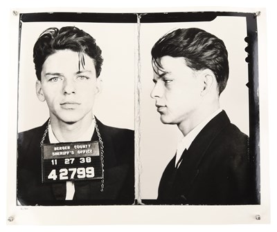 Lot 137 - FRANK SINATRA - HIGH-QUALITY MUGSHOT PHOTOGRAPH PRINT.