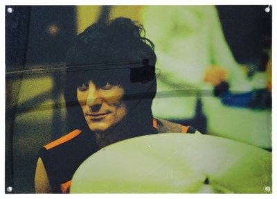 Lot 323 - THE ROLLING STONES - RONNIE WOOD - 1982 - PERSPEX PHOTO PRINT.