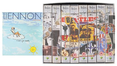 Lot 2 - THE BEATLES AND SOLO CD'S CASSETTES, DVD'S AND VHS COLLECTION