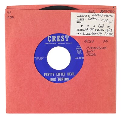 Lot 12 - BOB DENTON - PRETTY LITTLE DEVIL 7" (45-1086 - STYRENE PRESS)