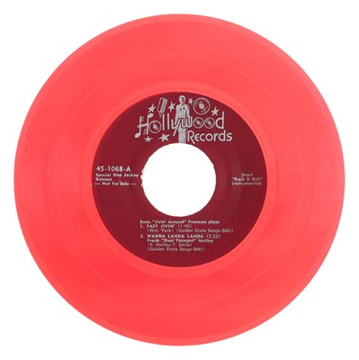 Lot 15 - ERNIE "JIVIN' AROUND" FREEMAN - FAST JIVIN' 7" (HOLLYWOOD RECORDS - 45-1068 - RED VINYL)