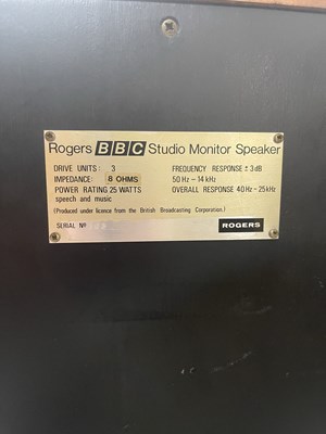 Lot 41 - ROGERS BBC LS3/6 STUDIO MONITOR SPEAKERS - 8 OHMS (PAIR)