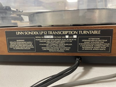 Lot 43 - LINN SONDEK LP-12 TURNTABLE.