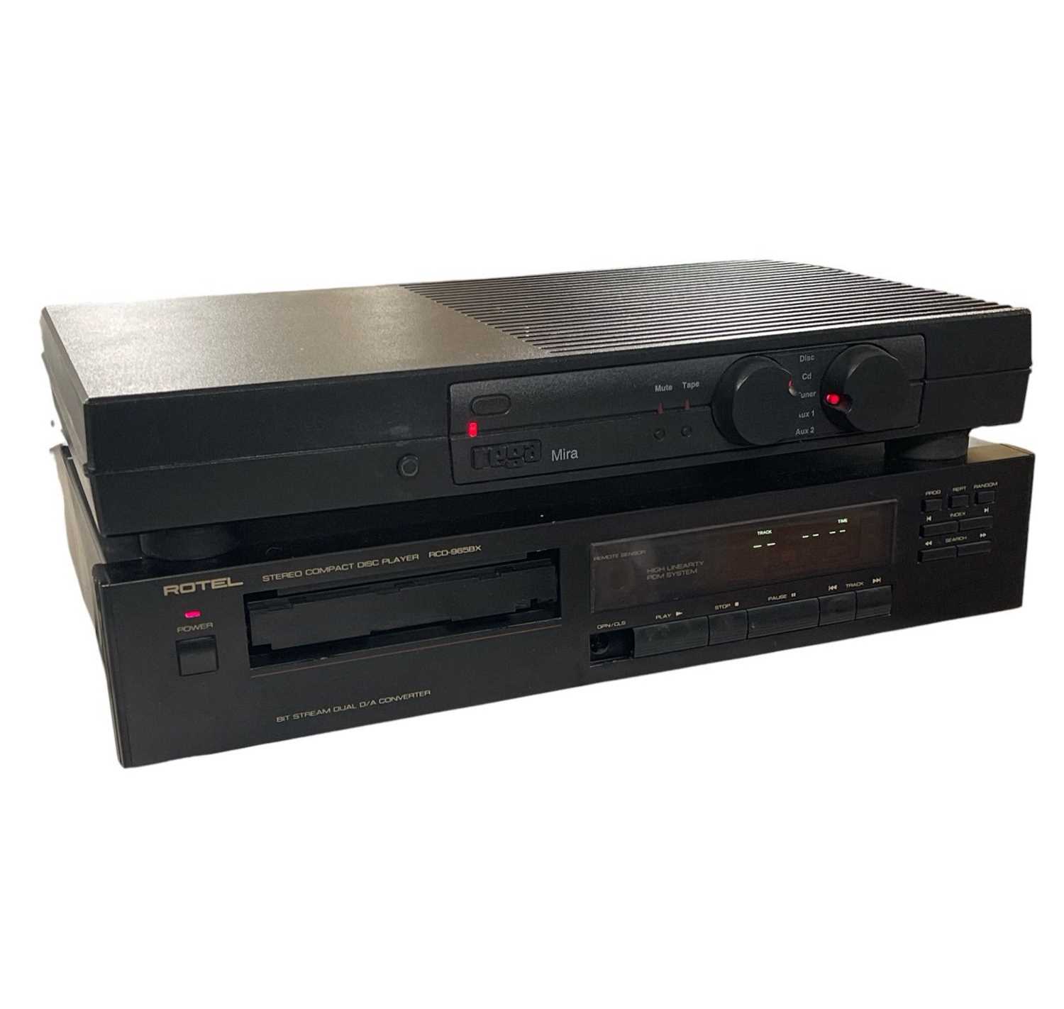 Lot 45 - REGA MIRA AMPLIFIER AND ROTEL RCD-965BX CD PLAYER.