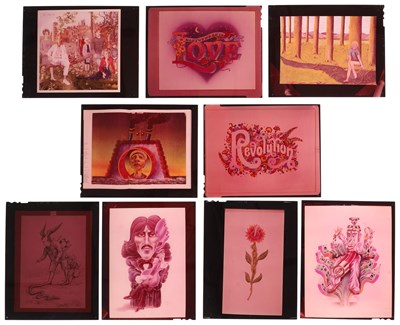 Lot 282 - THE BEATLES - 'ILLUSTRATED LYRICS' COLOUR TRANSPARENCIES/.