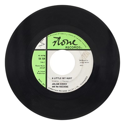 Lot 37 - JULIAN COVEY AND THE MACHINE A LITTLE BIT HURT 7" RARE CANADIAN STONE RECORDS PRESS
