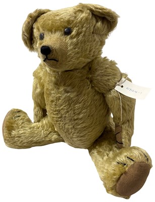 Lot 12 - CIRCA 1920S GOLDEN MOHAIR TEDDY BEAR