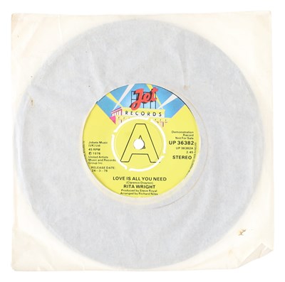 Lot 41 - RITA WRIGHT - 'LOVE IS ALL YOU NEED' 7" - UK PROMO, JET 1978