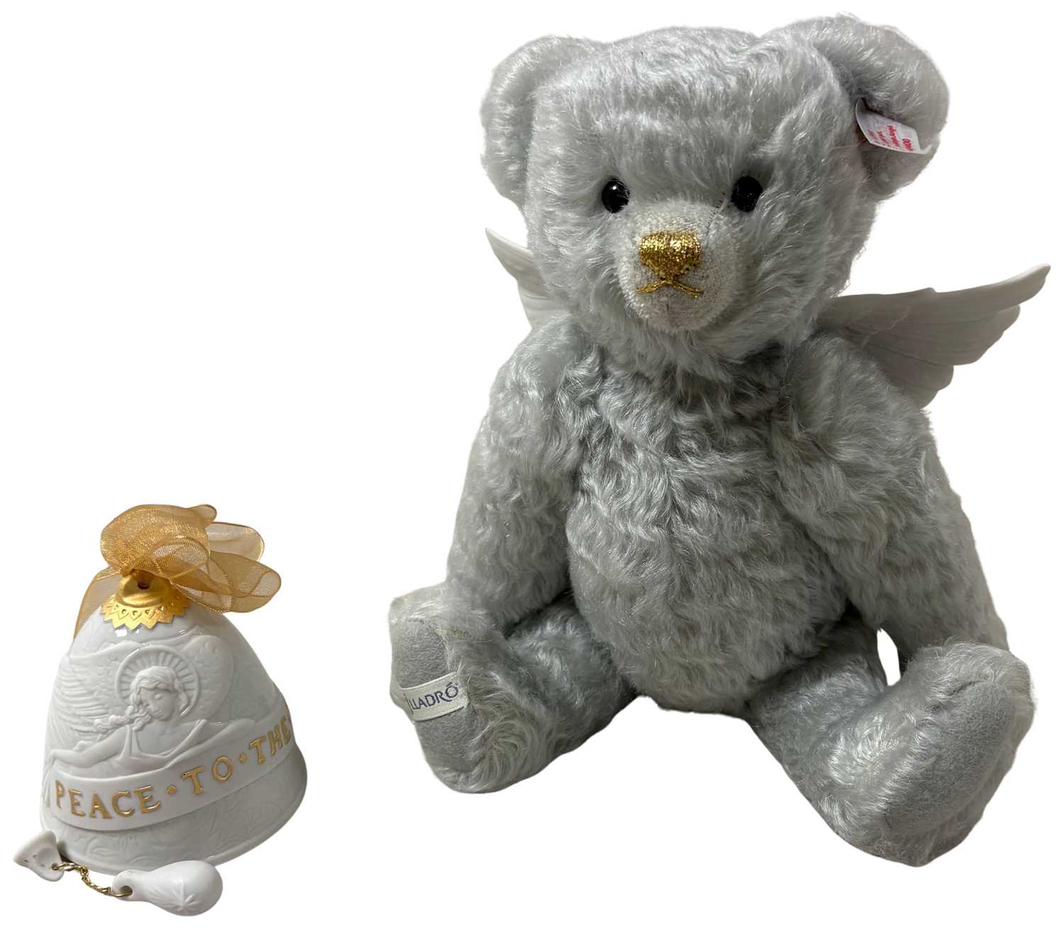 Lot 37 - STEIFF LLADRO GREY ANGEL BEAR (676833)
