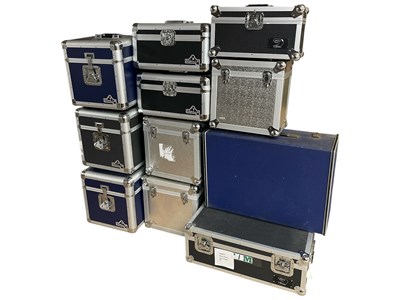 Lot 593 - ELEVEN STRONG QUALITY RECORD CASES - LP & 7".