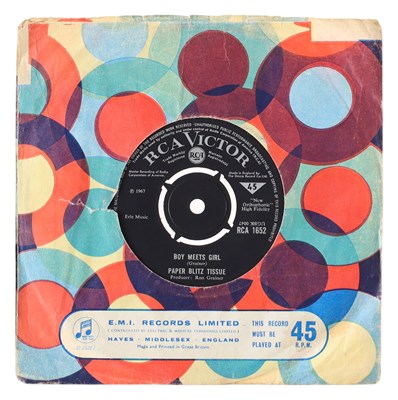 Lot 284 - PAPER BLITZ TISSUE - 'BOY MEETS GIRL' 7" - UK 1967 RCA - PSYCH/MOD/GARAGE
