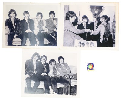 Lot 163 - LARGE BEATLES PHOTOGRAPHS & APPLE BOUTIQUE PATCH.