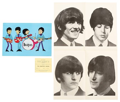 Lot 253 - THE BEATLES 1965 PROGRAMME, INSERT POSTER AND TICKET STUB