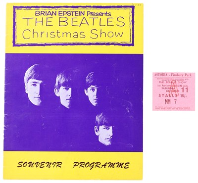 Lot 255 - THE BEATLES - 1963 CHRISTMAS SHOW PROGRAMME AND TICKET.