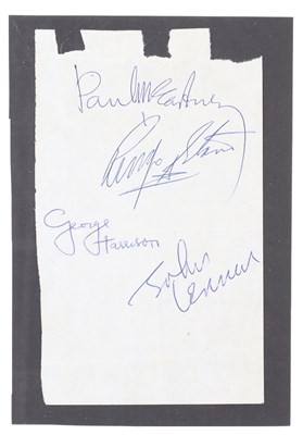 Lot 305 - THE BEATLES FULLY SIGNED PAGE.