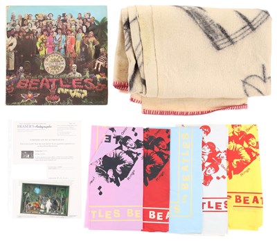 Lot 175 - THE BEATLES - MEMORABILIA INC PETER BLAKE SIGNED POSTCARD.