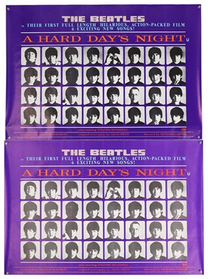Lot 268 - THE BEATLES - A HARD DAY'S NIGHT (1964) UK QUAD REPRINTS.