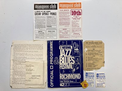 Lot 110 - 1960S FLYERS / PROGRAMMES - CREAM FIRST APPEARANCE FLYER / JAZZ & BLUES FESTIVAL.