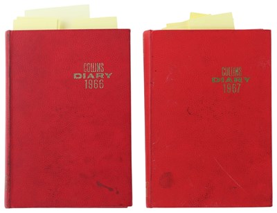 Lot 317 - DAVID WIGG COLLECTION - DAVID WIGG'S 1966/67 DIARIES WITH MANY BEATLES MENTIONS.