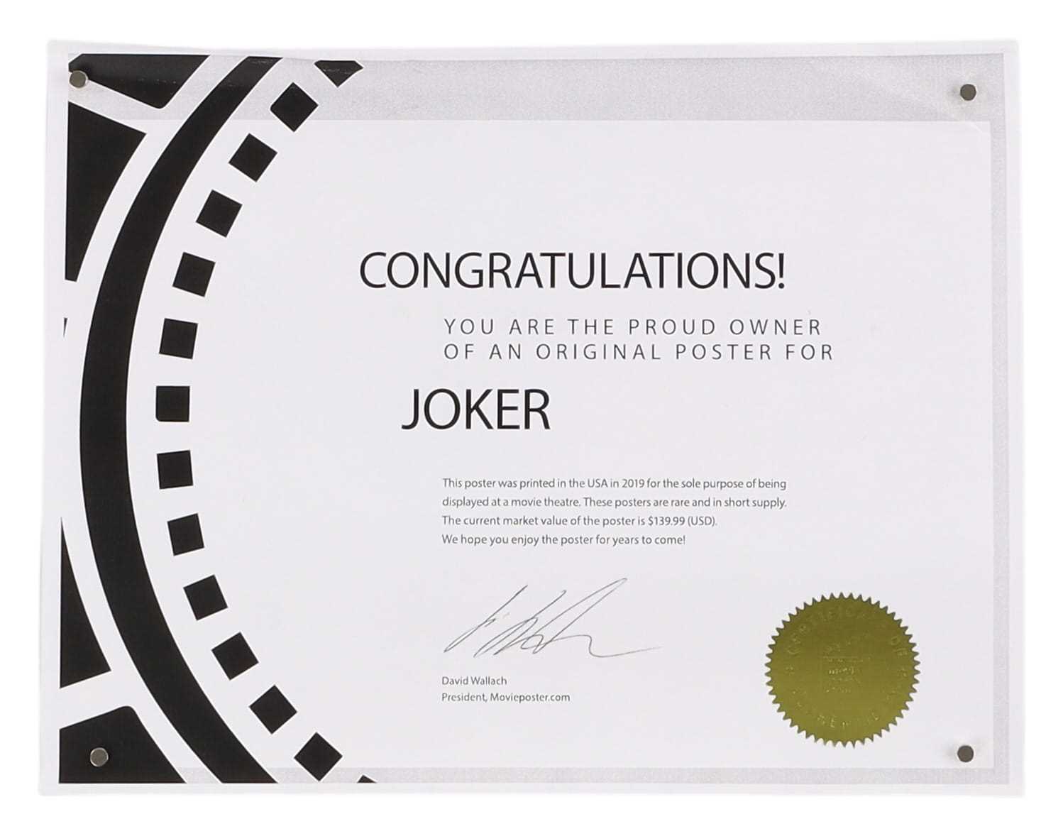 Lot 15 - THE JOKER (2019) - ORIGINAL US TEASER