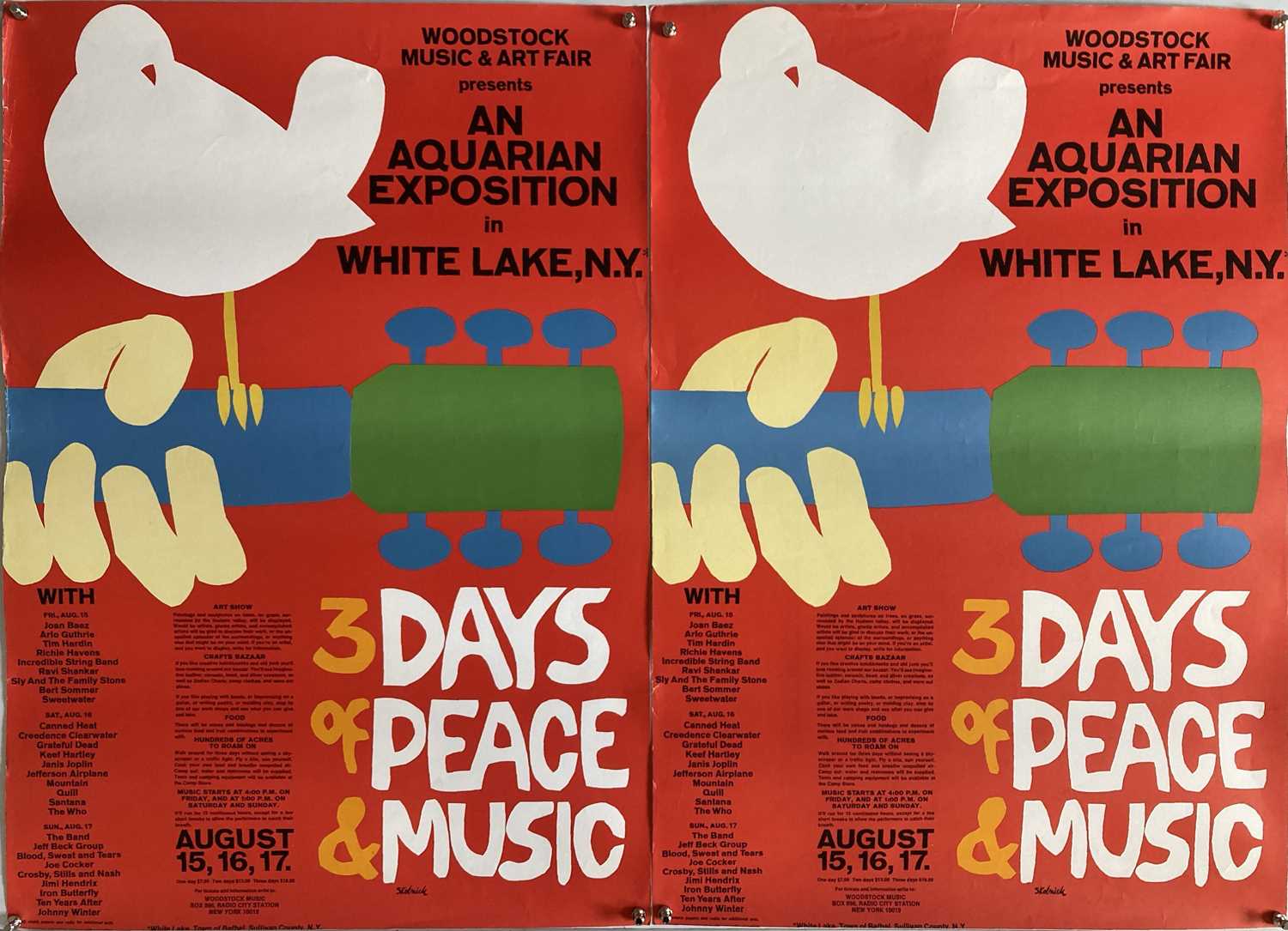 Lot 181 - WOODSTOCK POSTERS.