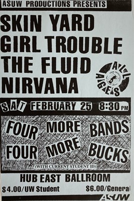 Lot 222 - NIRVANA 1989 HUB EAST POSTER.