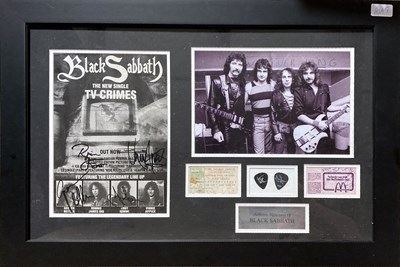 Lot 391 - BLACK SABBATH SIGNED FLYER / TICKET STUB.