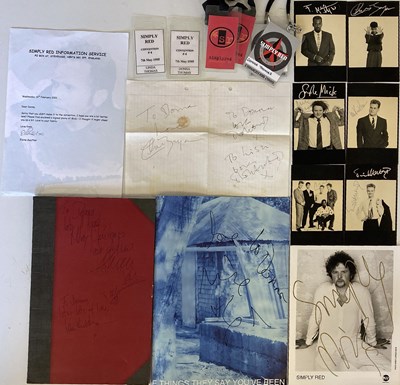 Lot 58 - SIMPLY RED MEMORABILIA INC SIGNED ITEMS.