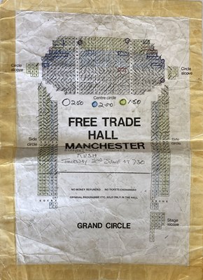 Lot 148 - RUSH- 1977 FREE TRADE HALL SEATING PLAN.